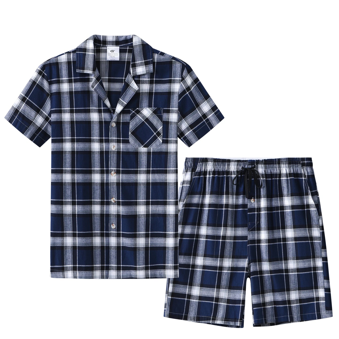 Men Summer Short Pajama Set Breathable Crop Pajama Short Sets Bottoms & Tops