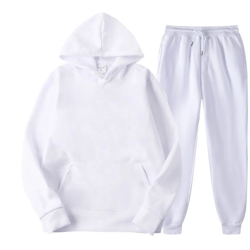 New Solid Color Hoodie+pants Two-piece set