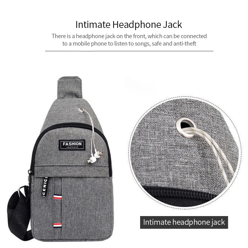 Men's Chest Bags Casual Waist Bags Small Short Trip Travel Carry Bags