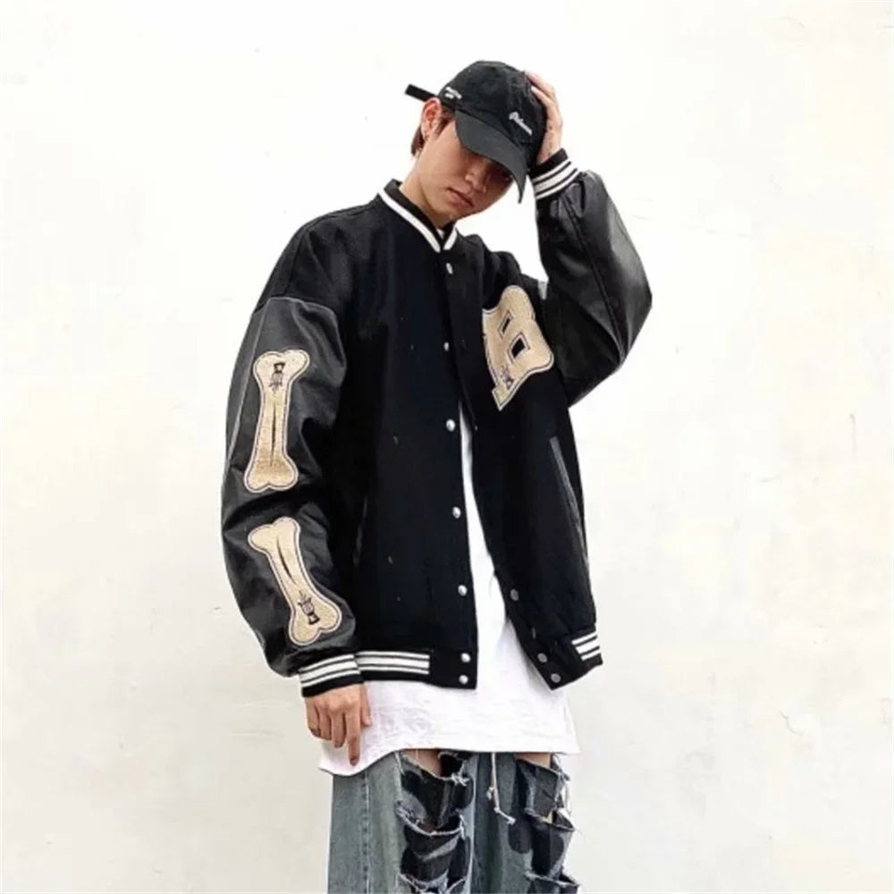 Men Baseball Jackets  Long Sleeve Bomber Jacket