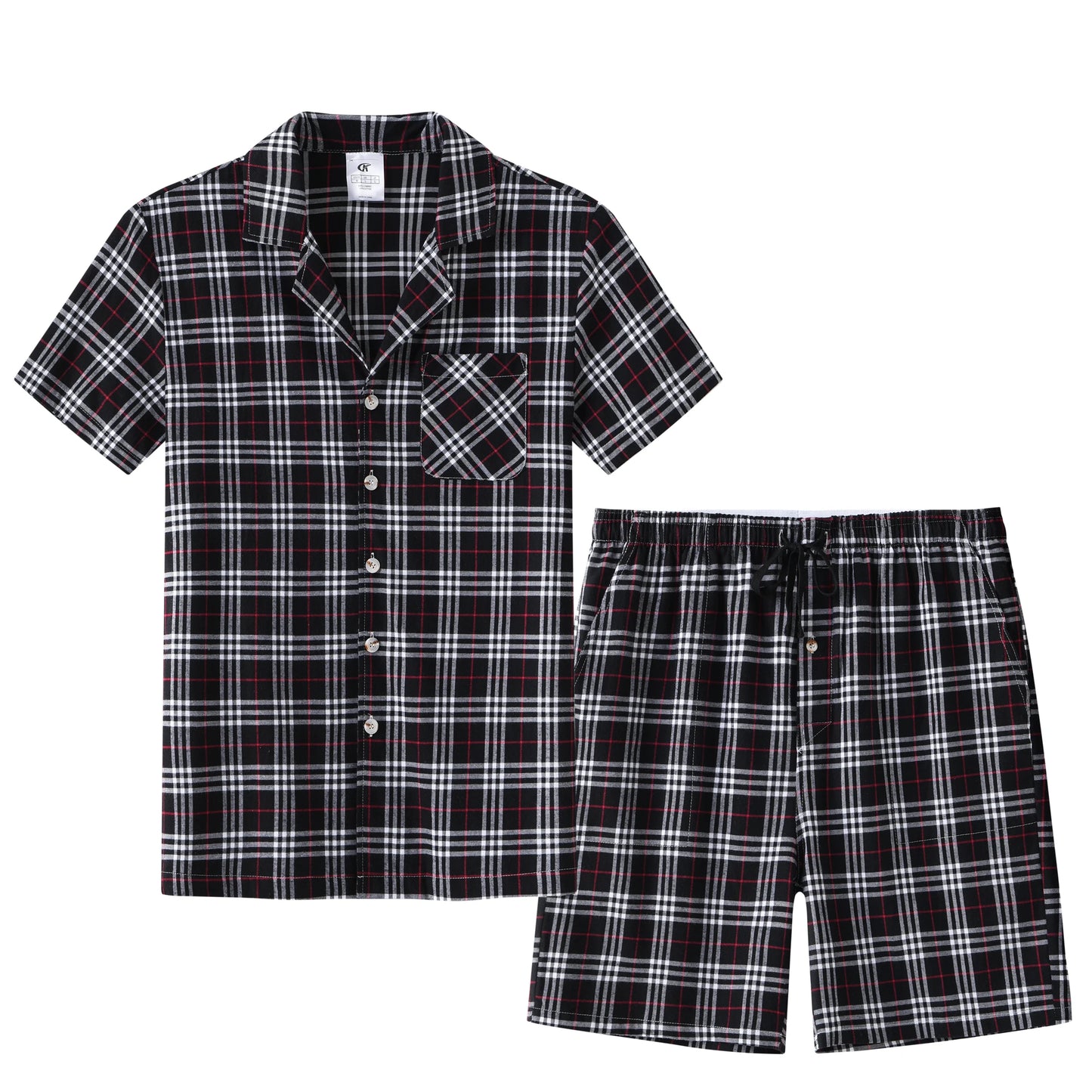Men Summer Short Pajama Set Breathable Crop Pajama Short Sets Bottoms & Tops