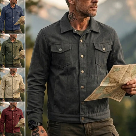 Men's Fashion Casual Jacket Washed Denim Top
