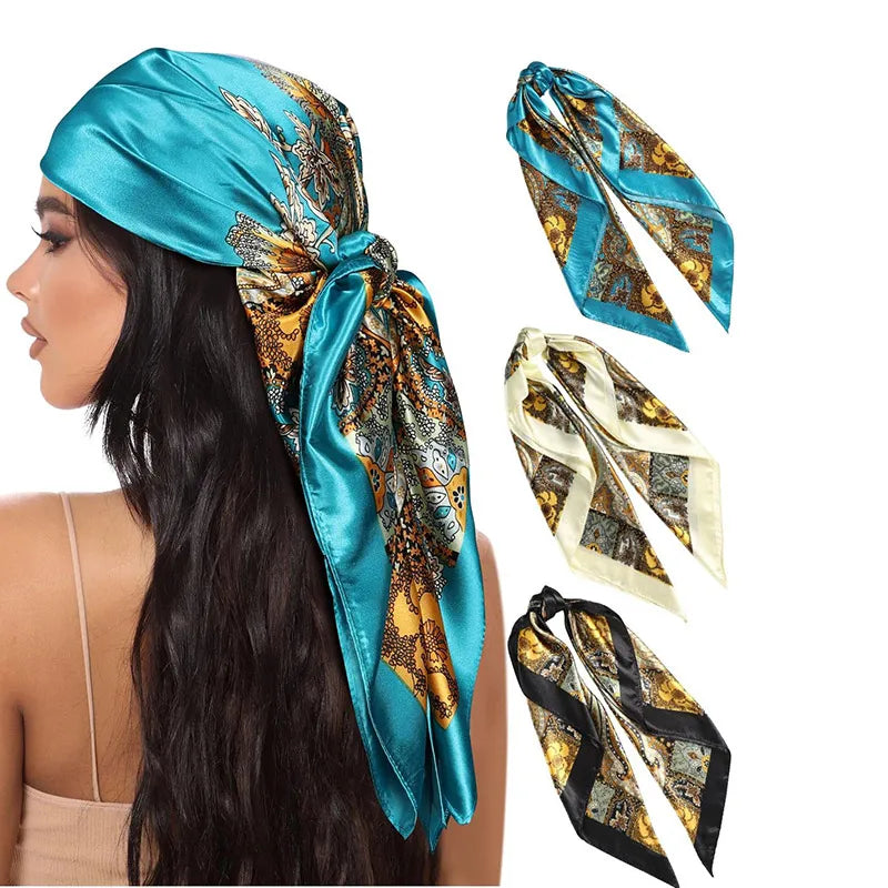Printed Square Scarf Lightweight Breathable Scarf