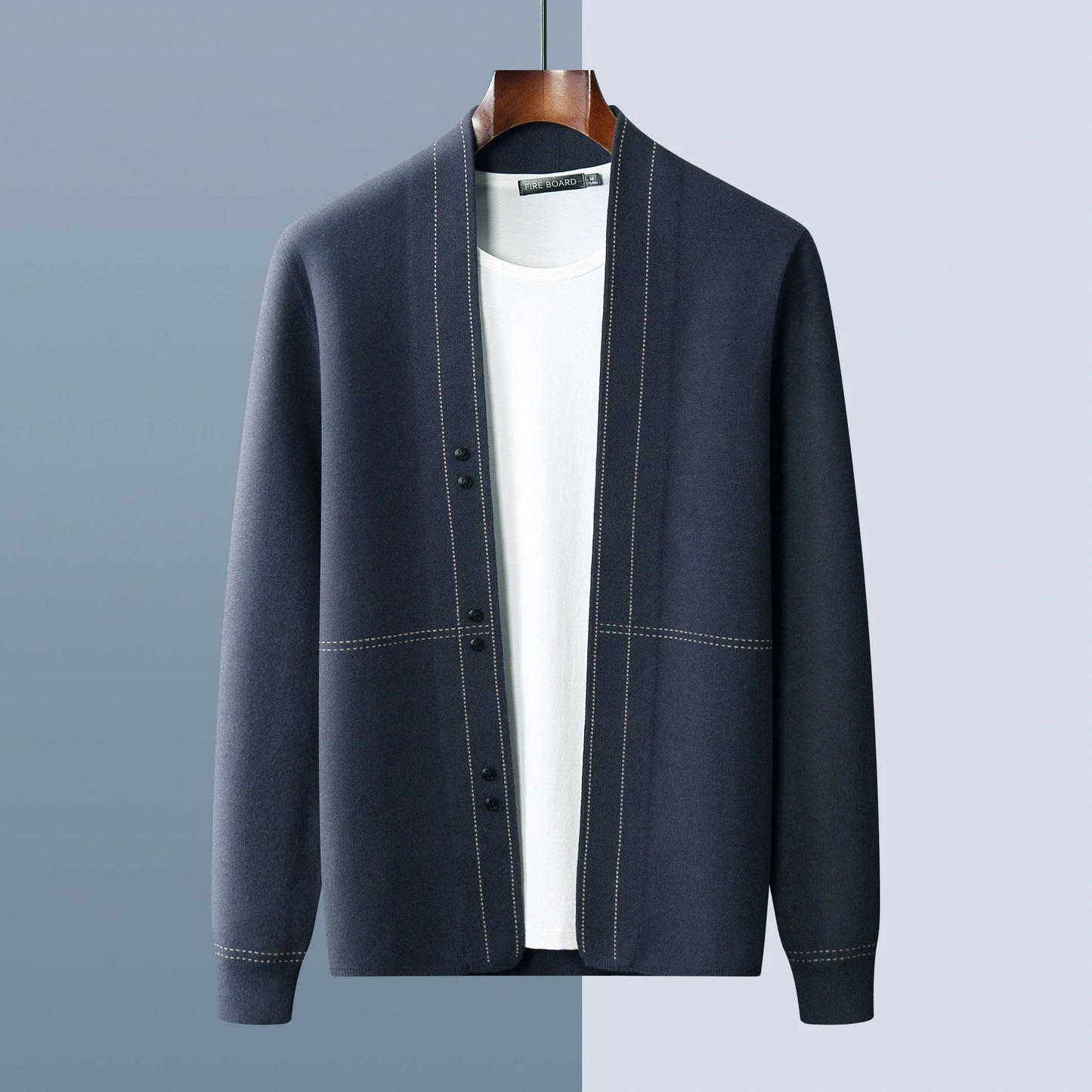 Men's Wool Cardigan Jacket Knitted Outer Cashmere Sweater