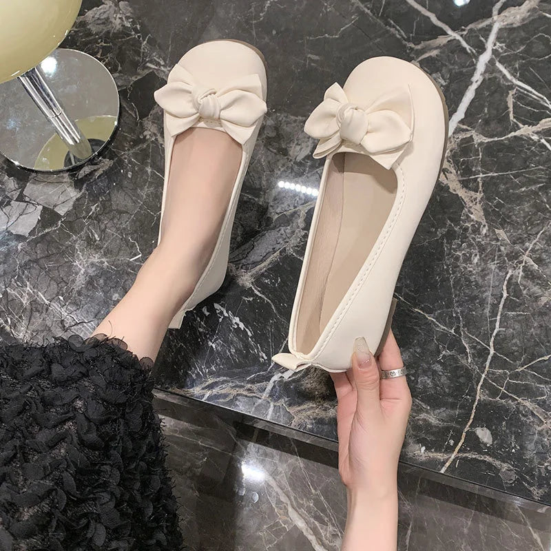 New Spring Women's Flats Bowknot, Comfortable Soft Sole Slip-on Loafers