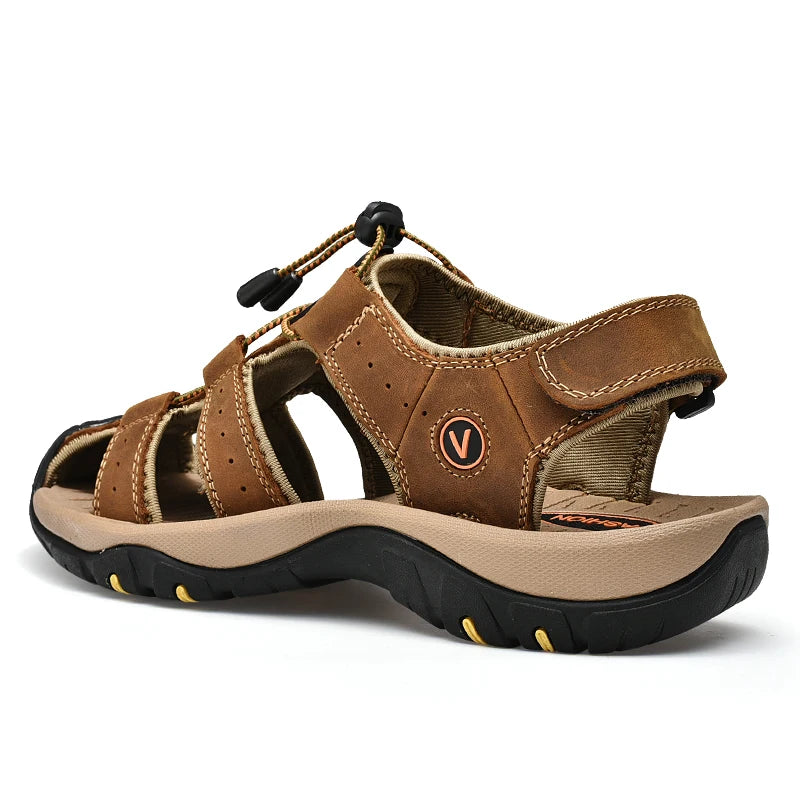 Summer Men Sandals Genuine Leather Mens Casual Shoes