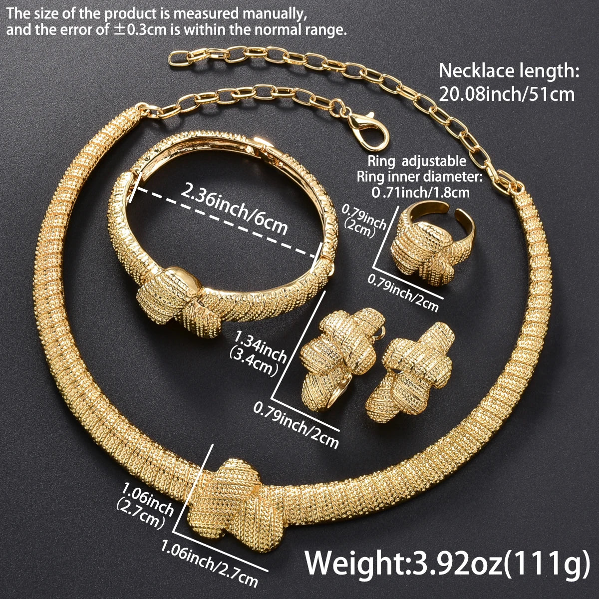 4pcs Women's Jewelry Set Colorful Bow Collar