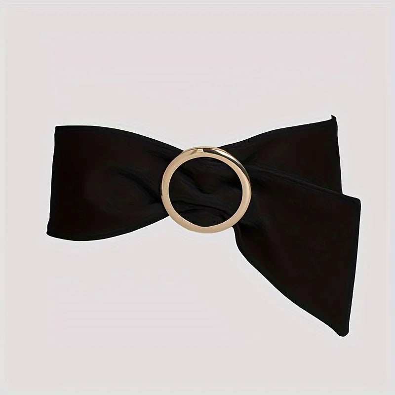 Fashionable and elegant retro women's high-end round buckle suede waist belt