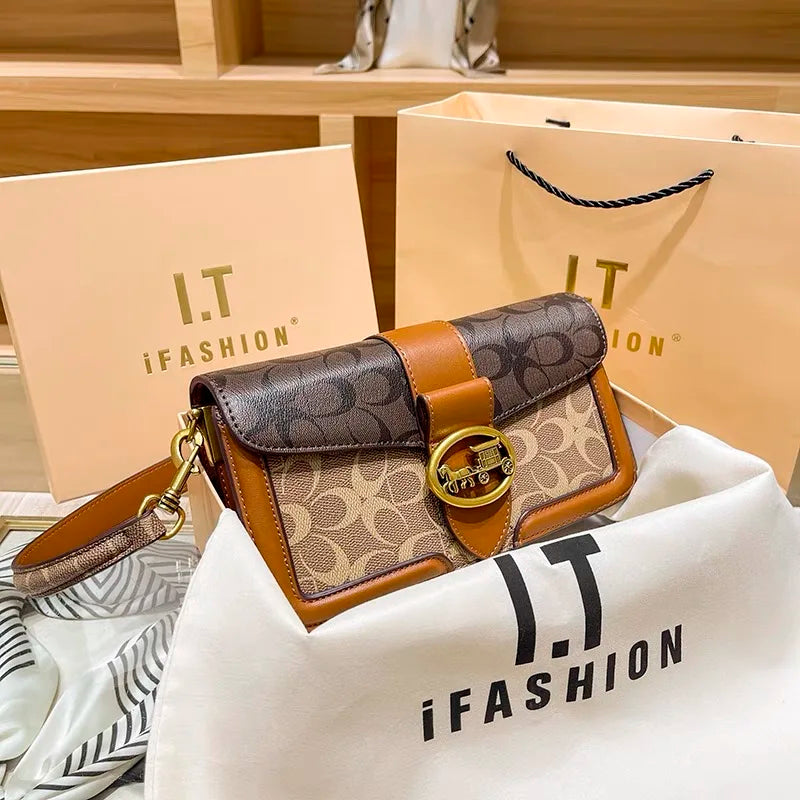 Women's handbag  fashionable contrasting color underarm bag