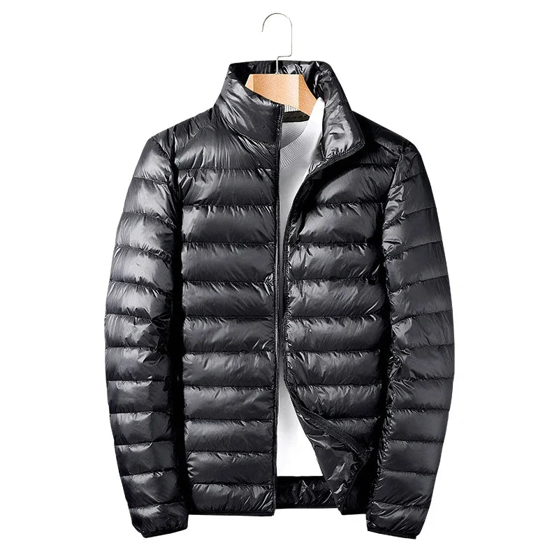 All-Season Puffer Jacket Men White Duck Down Portable Lightweight Jacket
