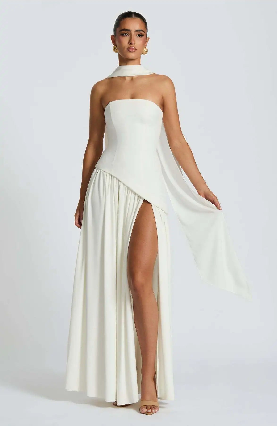 Sheath Solid Color Split Dress Sexy Backless High Split Skirt Women's Clothing