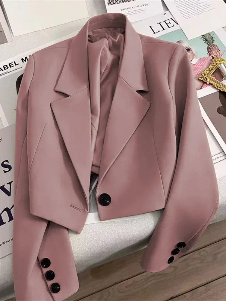 Women Blazer  Short Jacket Chic Elegant Outerwear