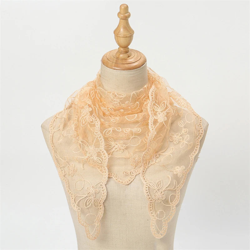 Lace Hair Scarf Women Retro Triangle Hair Band Strap