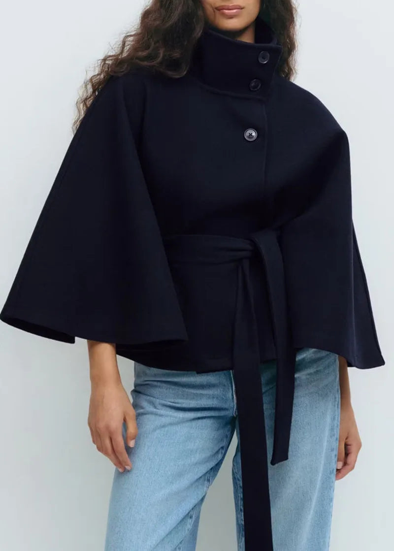 Women'S Slim Turtleneck Coat Short Solid Color Outerwear