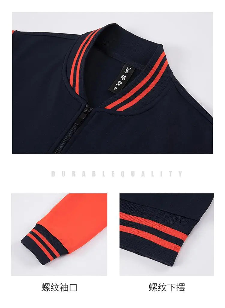 Unisex Varsity Team Baseball Jacket Men And Women Sports Zipper Bomber Coat