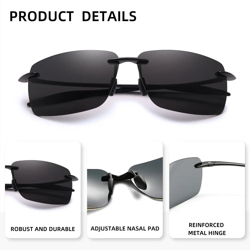 Rimless Sunglasses for Men Women Fashion
