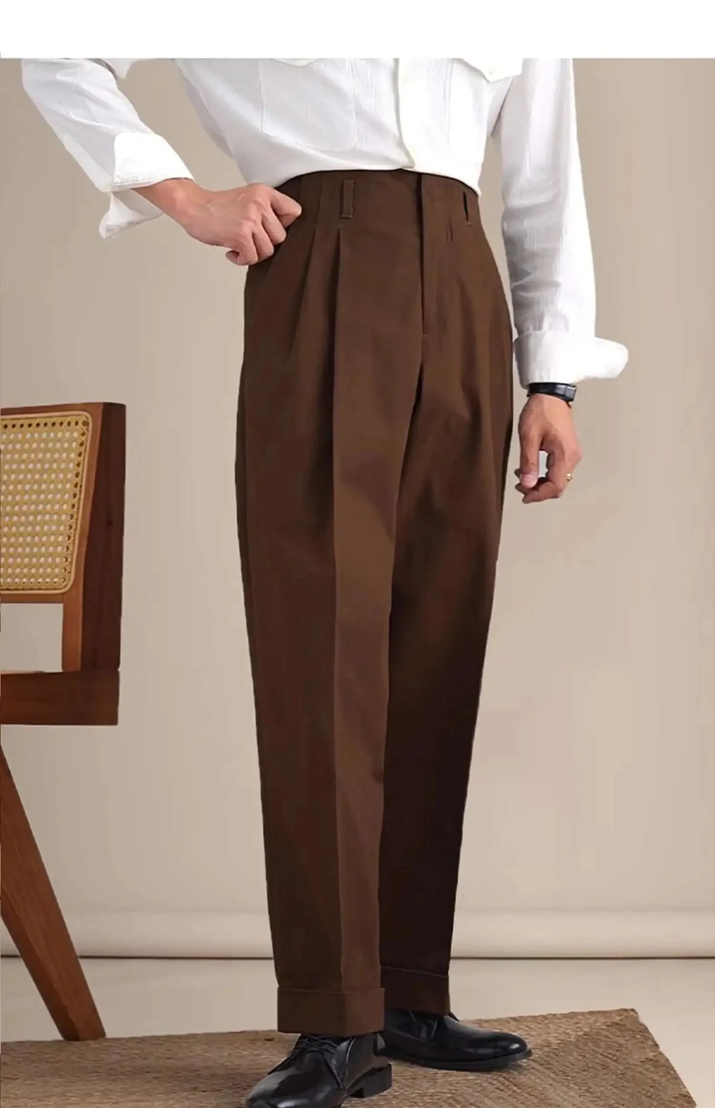Men Dress Pants  CottonBlack White Trousers