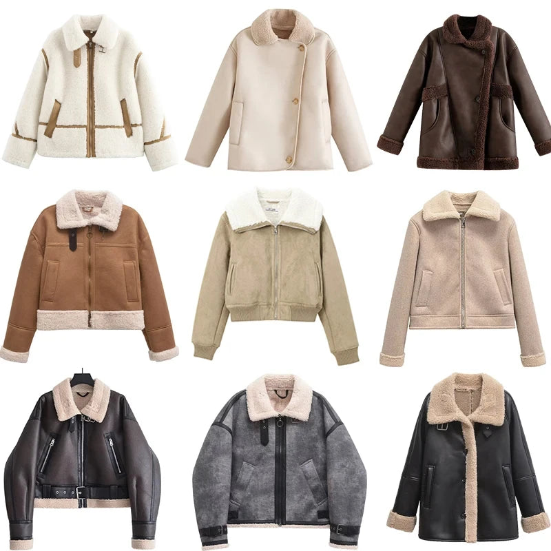 Winter  Wool Blend Coat Outerwear Leather & Fur Hot Coat For Women