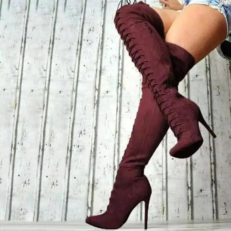 Women's Boots Pointed Toe Over The Knee Boots