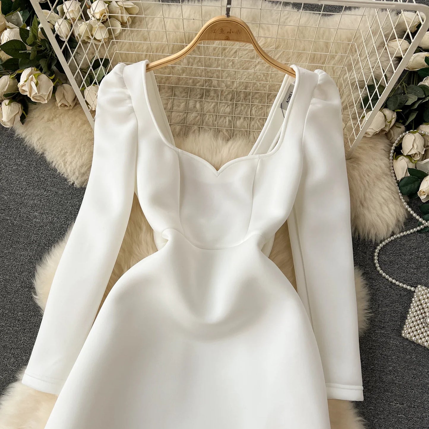 White Wedding Dress For Women Hollowed Out Backless Short Dresses