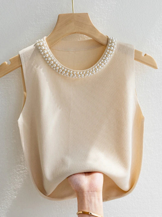 Knitted Tank Female Sleeveless Casual Thin Tops