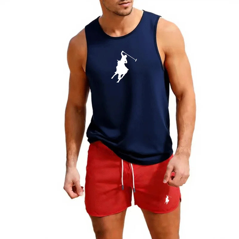 Summer Vest and Shorts Set 2 Piece Outdoor Jogging Athletic Sportswear