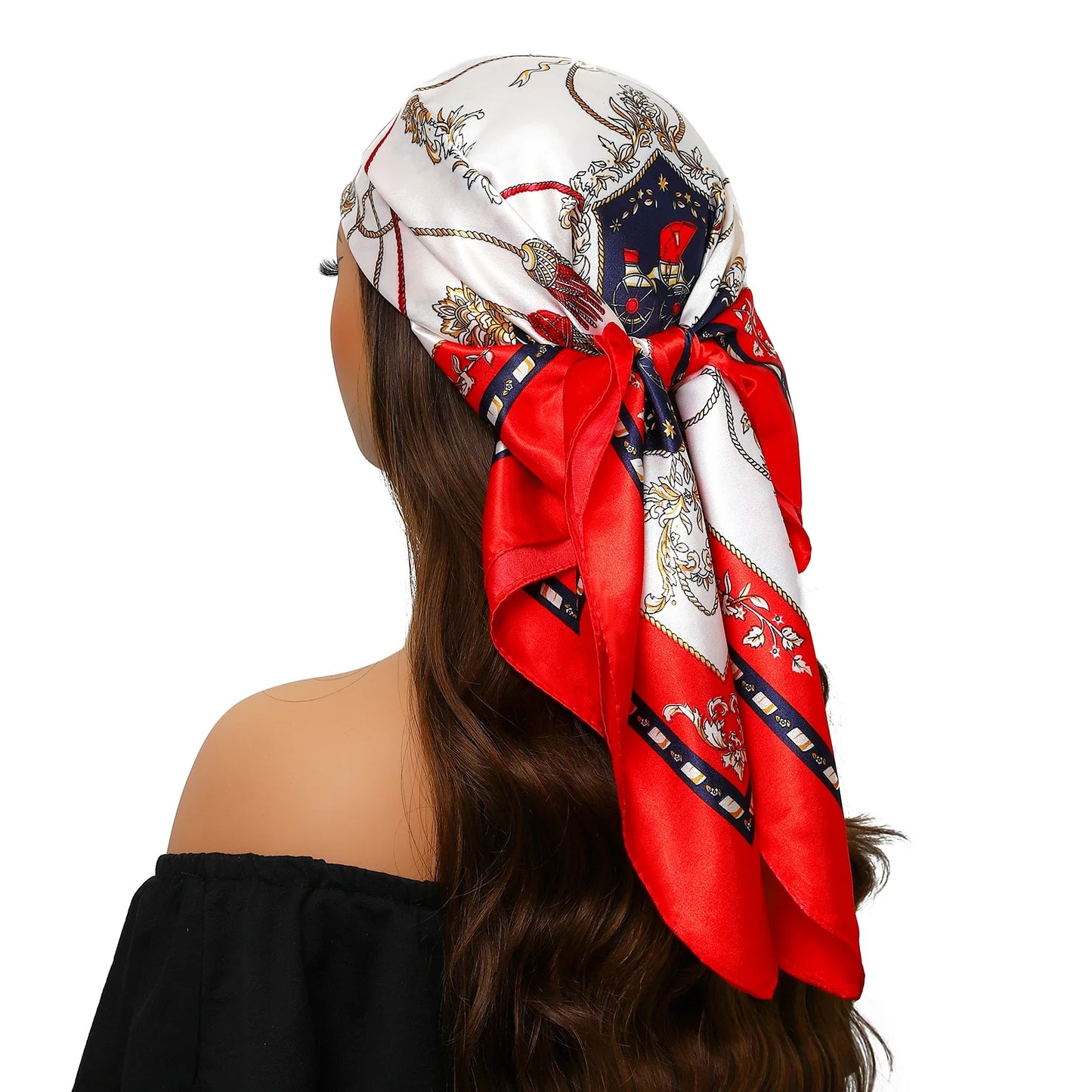 Head Scarf for Women Luxury Brand Satin Bandana