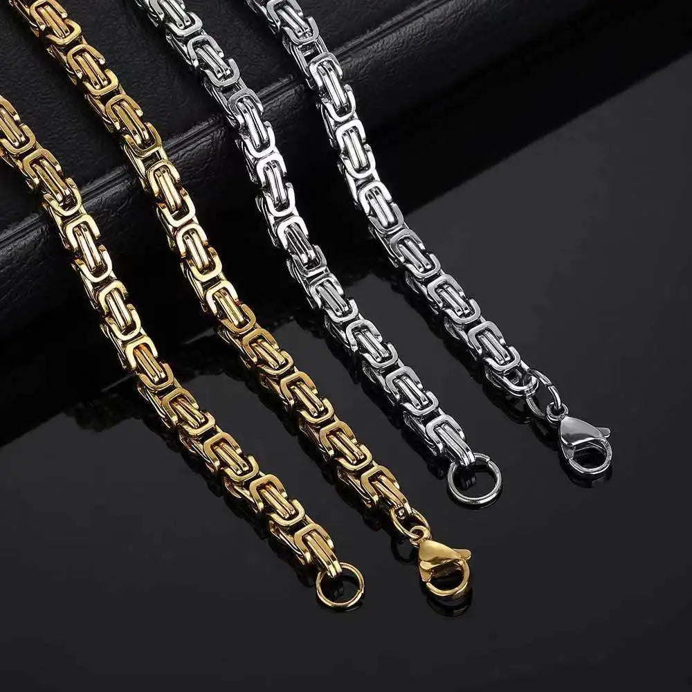 50CM Solid Chain Silver Necklaces  for Men woman