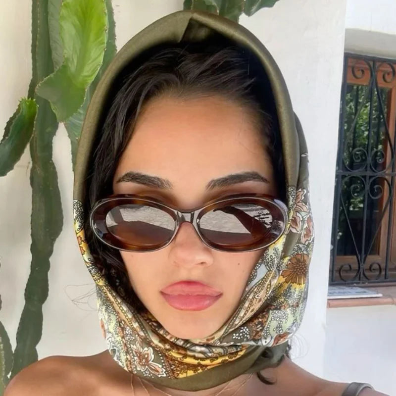 Printed Square Scarf Lightweight Breathable Scarf