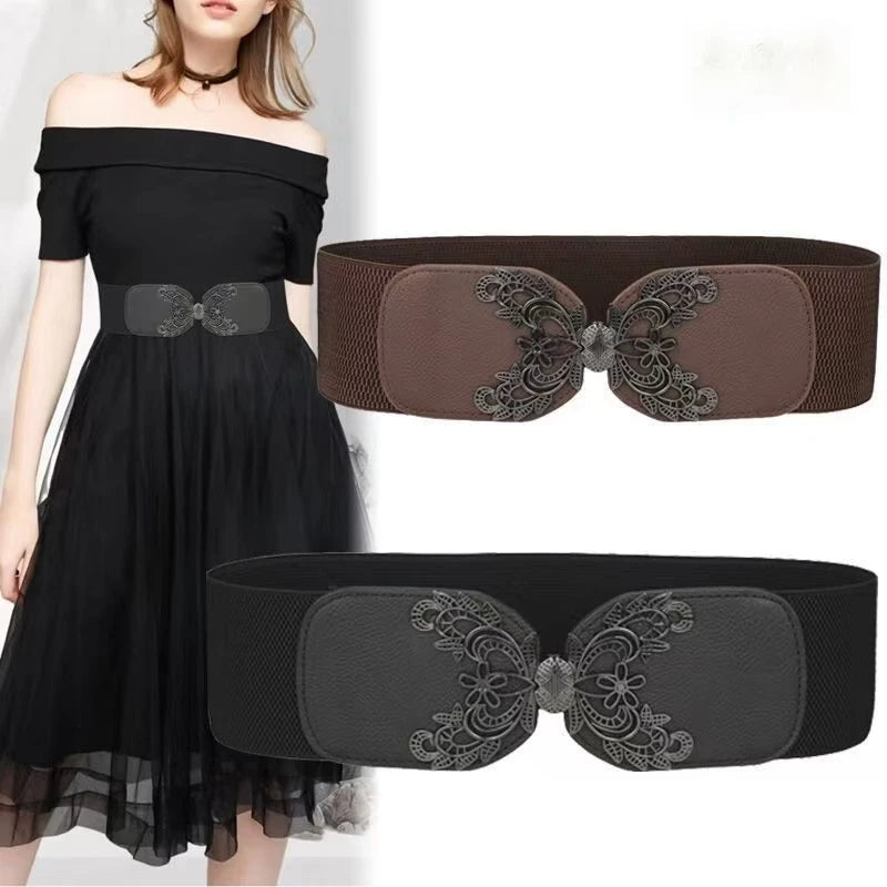 Women's belt with elastic waistband