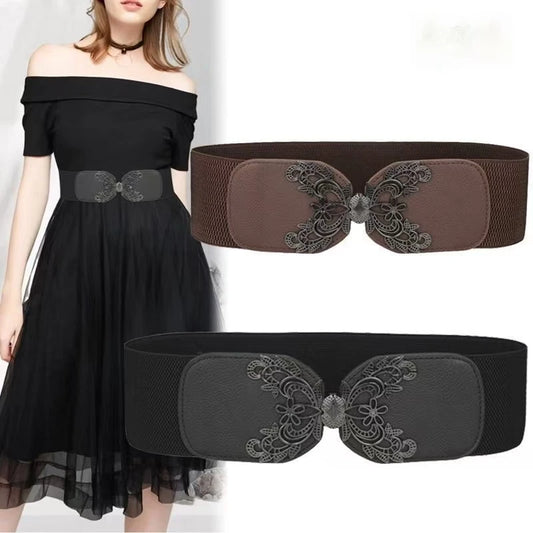 Women's belt with elastic waistband