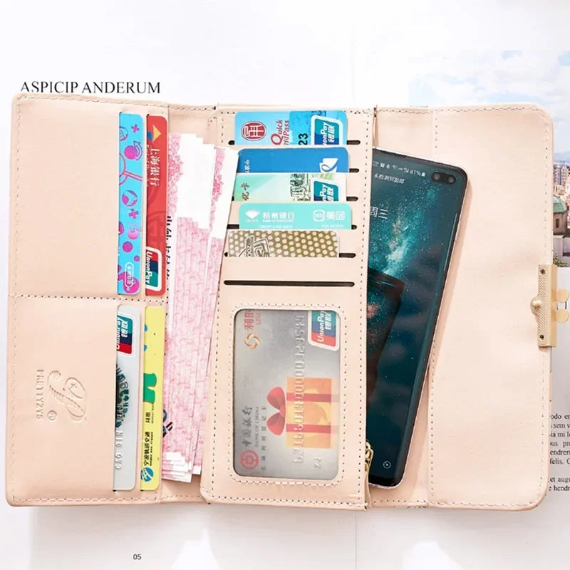 Women's Cute Purse Long Printing Flower Wallet