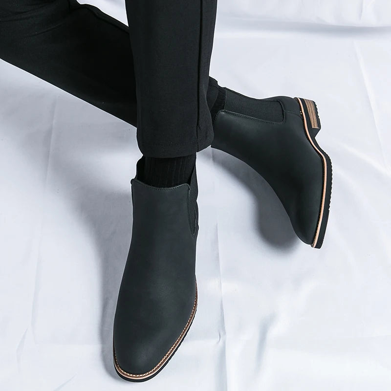 High Quality Boots for Men Brand Business Leather Boot