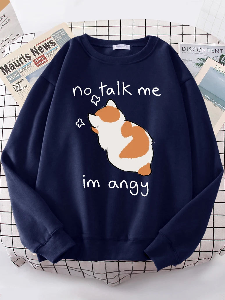 Female Sweatshirts Cat Print Top