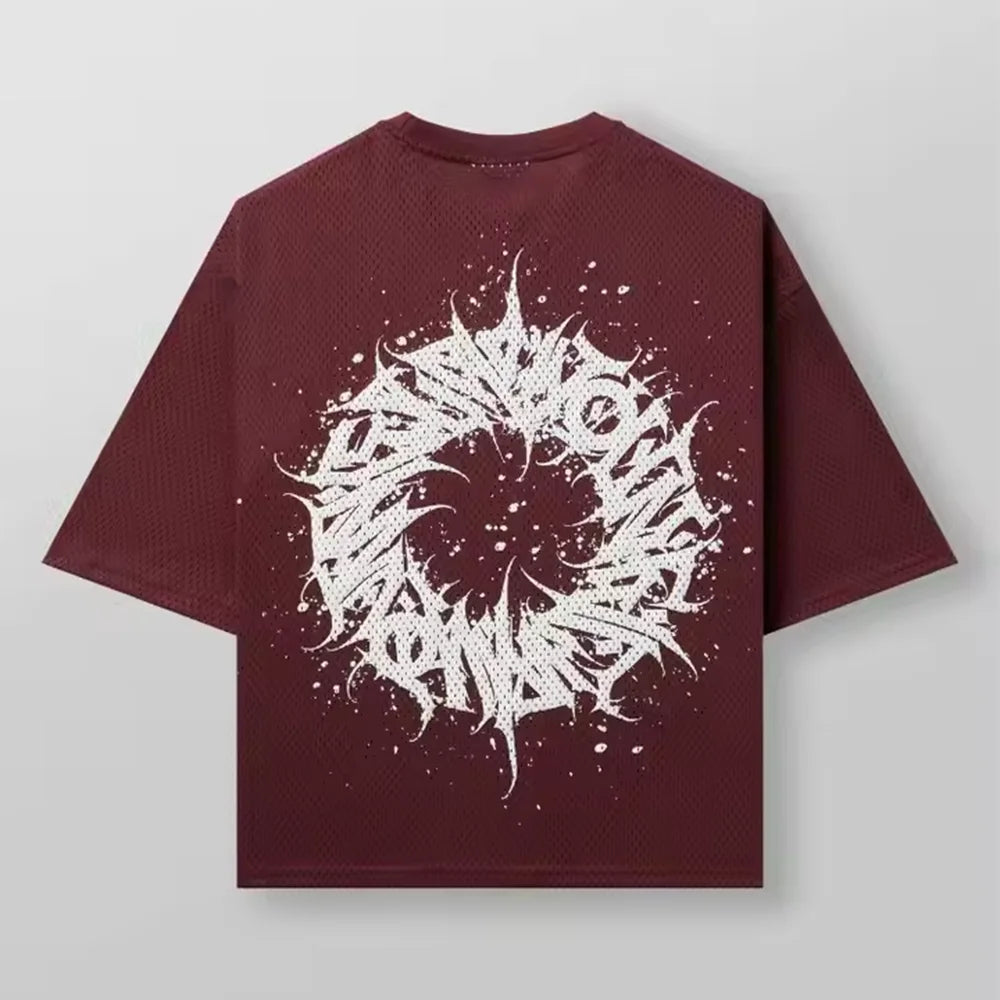 T-shirts Men Summer New Sports  Mesh Round Neck Loose And Comfortable
