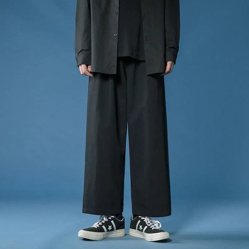 Wide Leg Pants  Drawstring Simple Looses