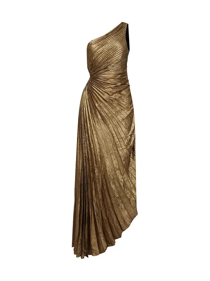 Sexy Symmetrical Hollow Pleats Long Dress