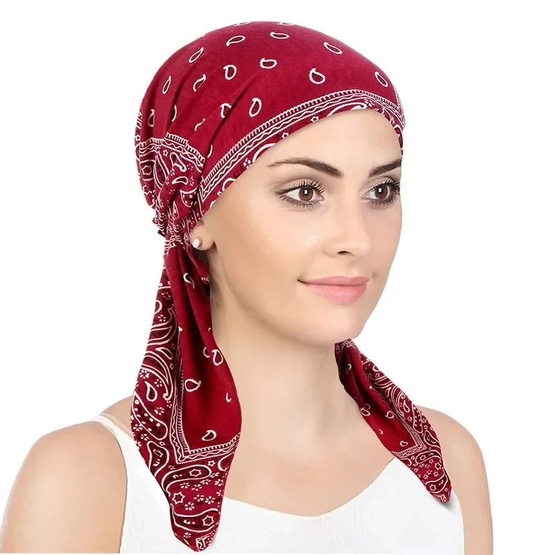 Women Soft Turban Hat Headbands Pre-Tied