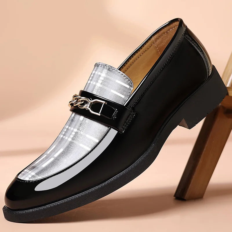 Men's Dress Shoes Pointed  Leather Shoes Slip on Casual Shoes