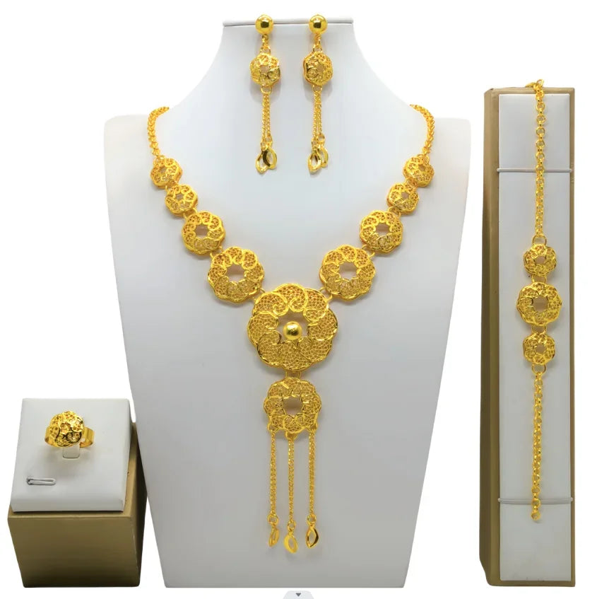 Flower Design Luxury Color Women's Jewelry Set