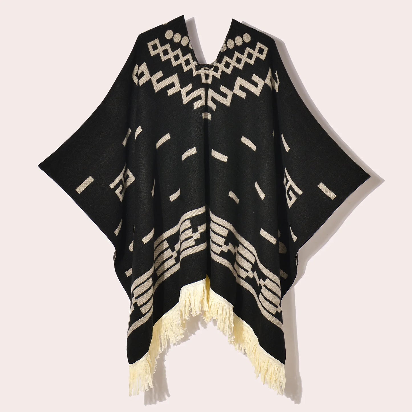 Men's Cape Fashionable Knitted Fringed Pullover