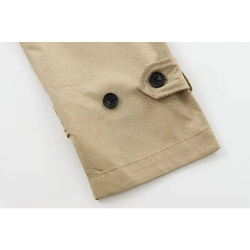 Cropped Trench Women's Autumn Coat Khaki