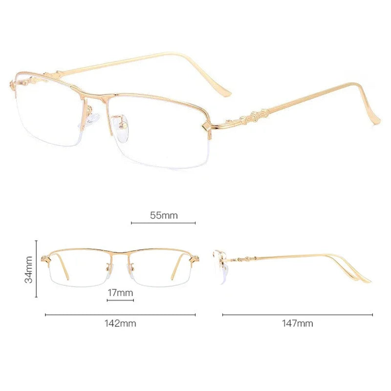 Fashion Trend Minus Glasses for Women Men Vintage Half Frame Computer