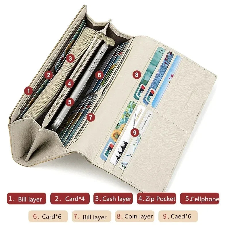 Fashion Women Long Wallets Female Long Phone Purse