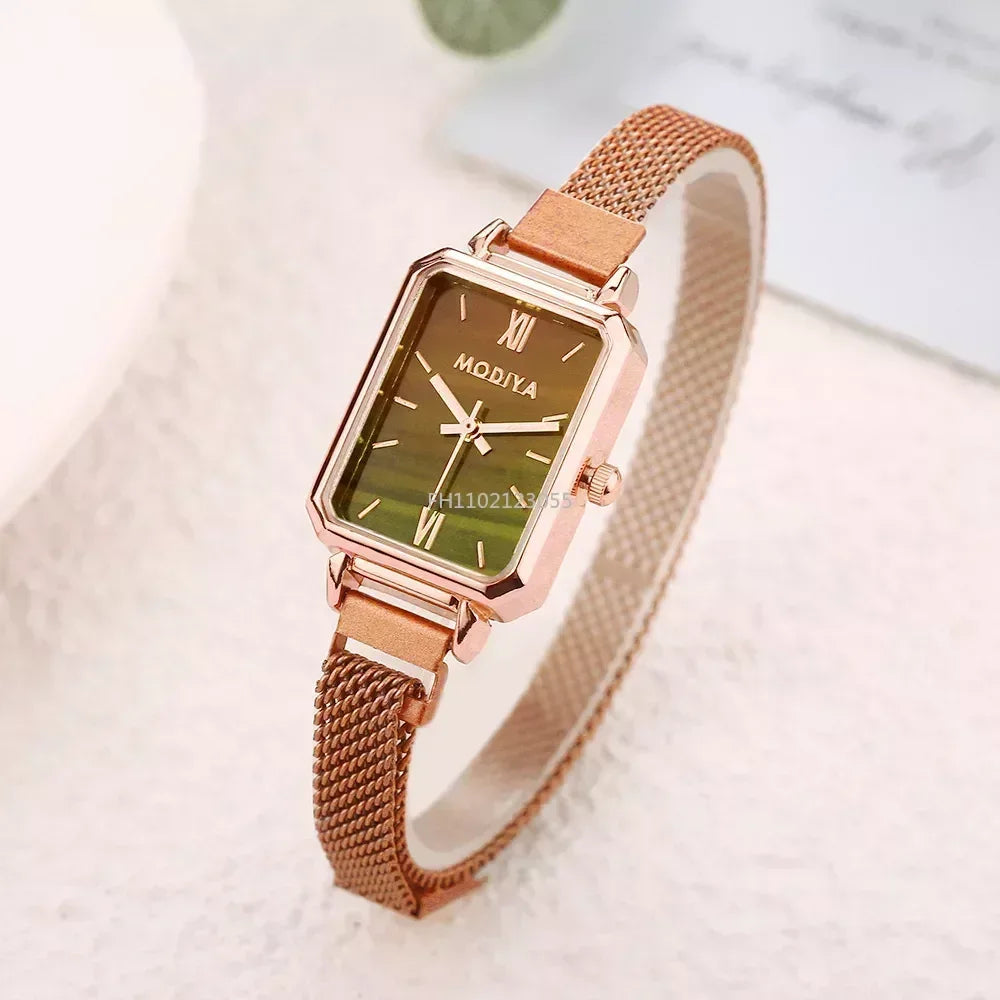 Women Watches Fashion Square Ladies Quartz Watch