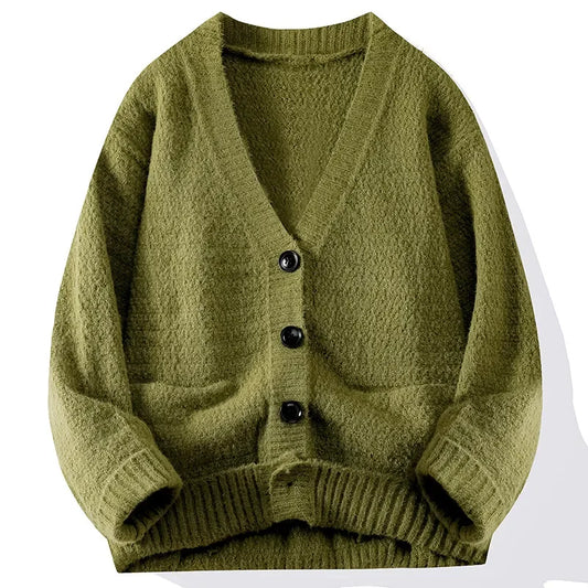 Casual Button Knit Cardigan Top Coat Streetwear Sweatshirt