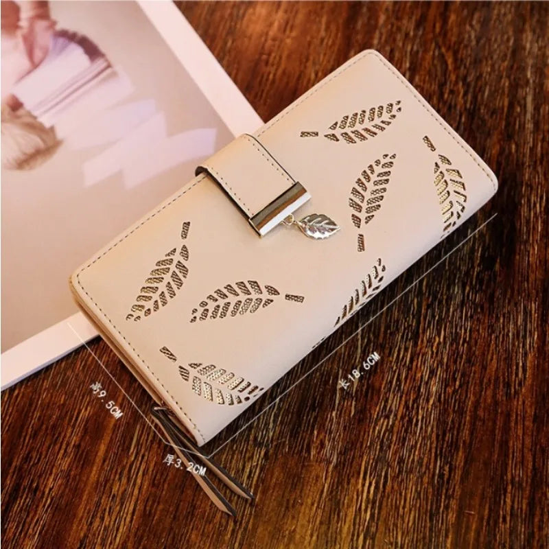 Women Wallet PU Leather Purse Female Long Wallet Gold