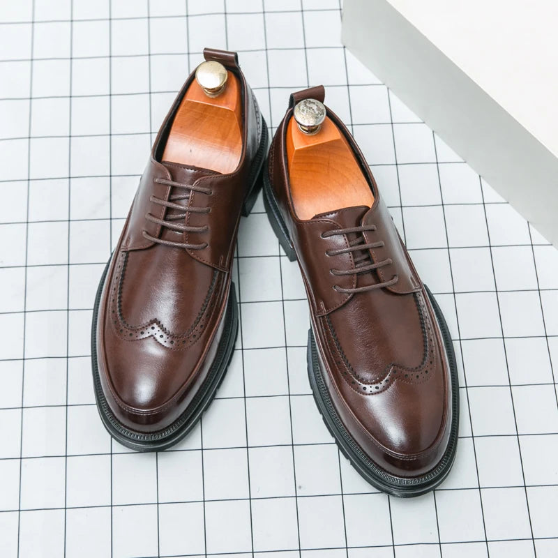 Fashion Office Business Leather Shoes For Men Brogues Social Formal Shoes