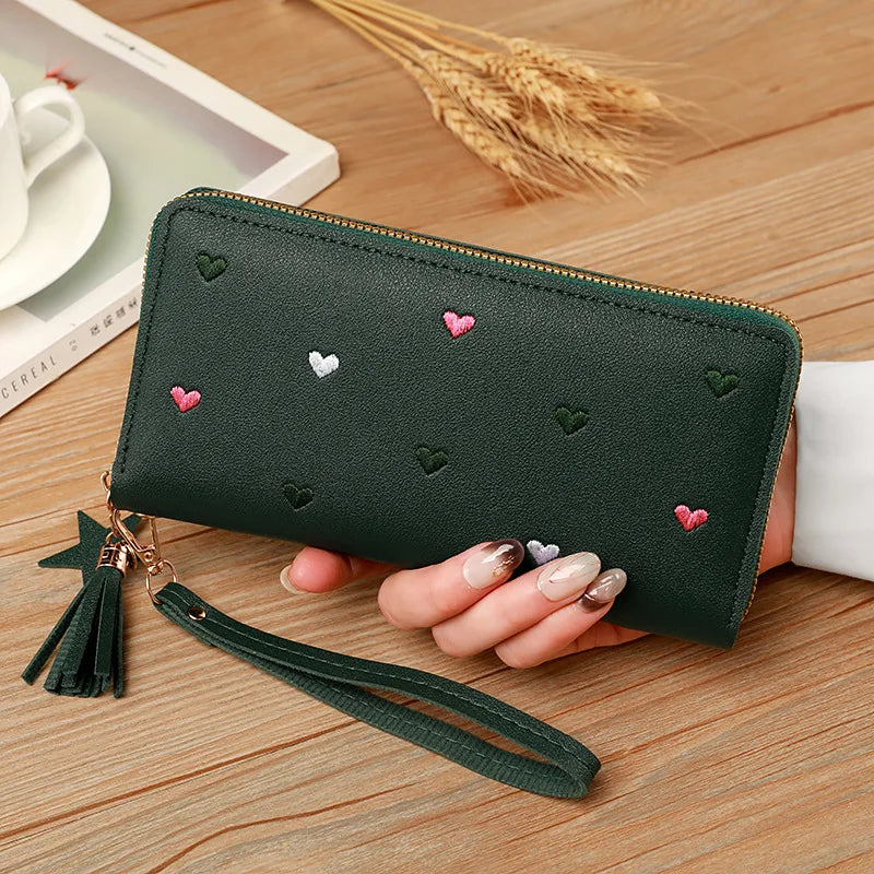 Women Long Wallets Purses Love Heart Wallets