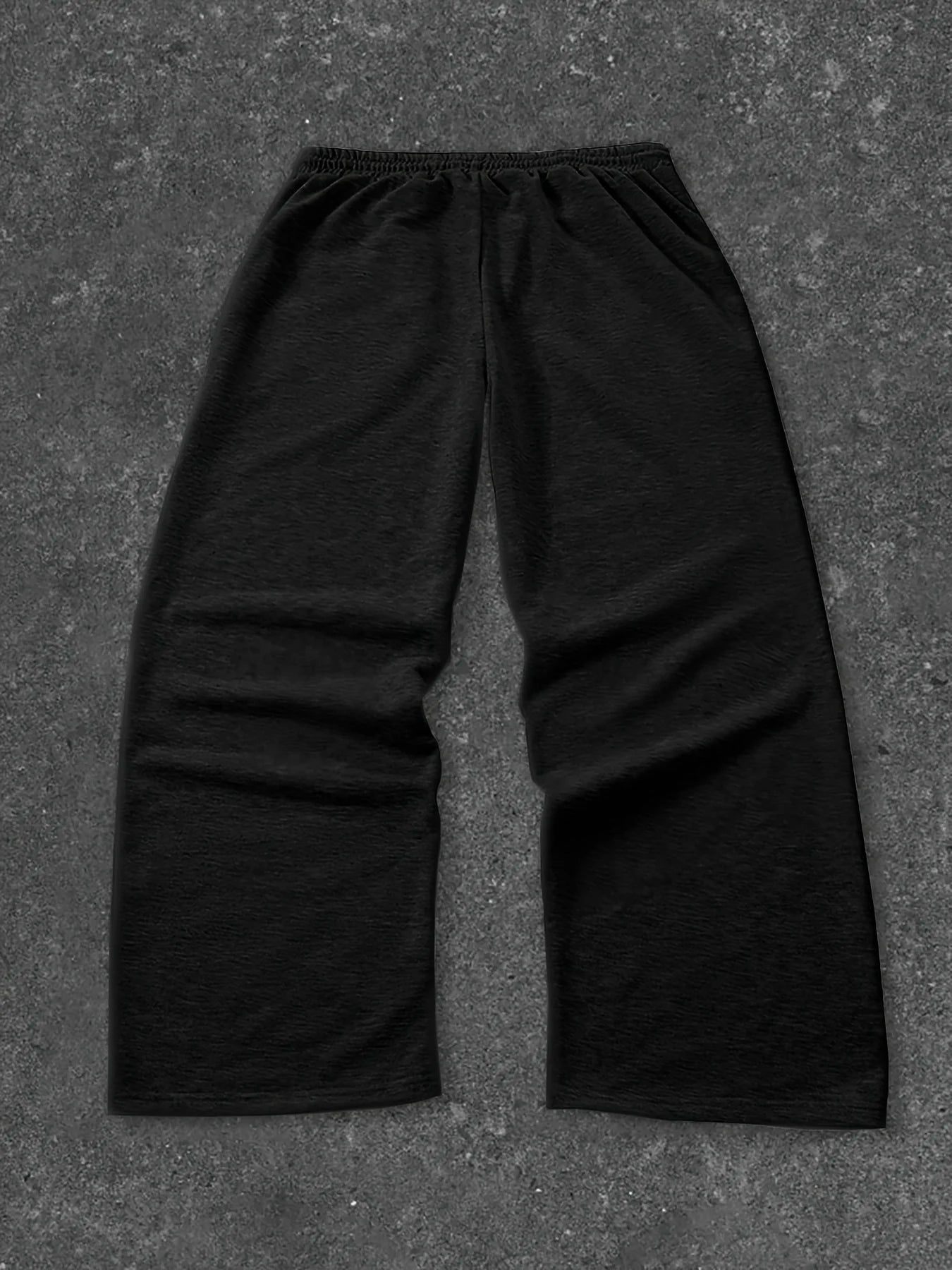 Men's Black Wide Leg Pants, French Graffiti
